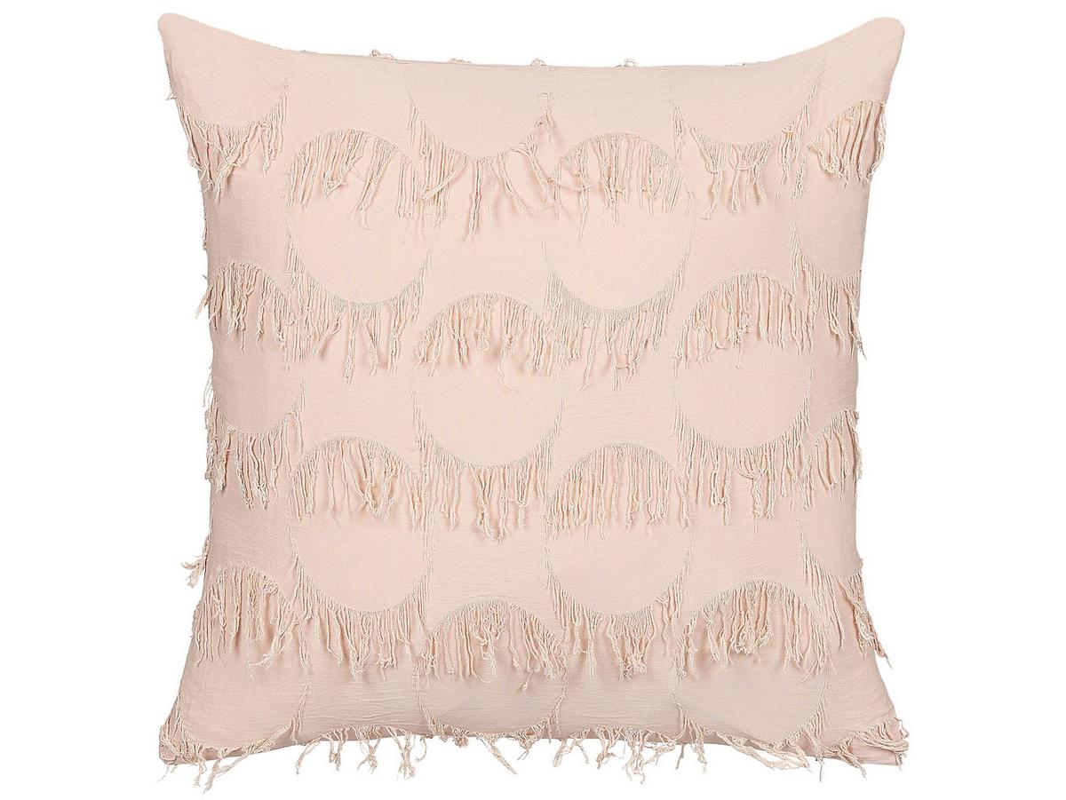DEKOKISSEN 2er-Set Lachsrosa 45/45 cm Agastache - Koralle, Textil (45/45cm) - Beliani