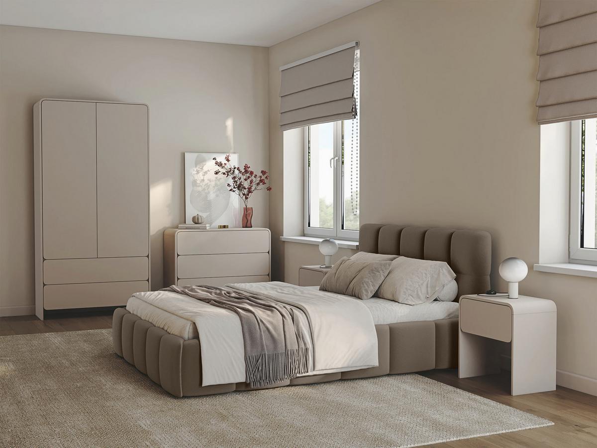 KLEIDERSCHRANK Lummo Kaschmir, 100 cm - Taupe, Holzwerkstoff (100/200/55cm) - Selsey