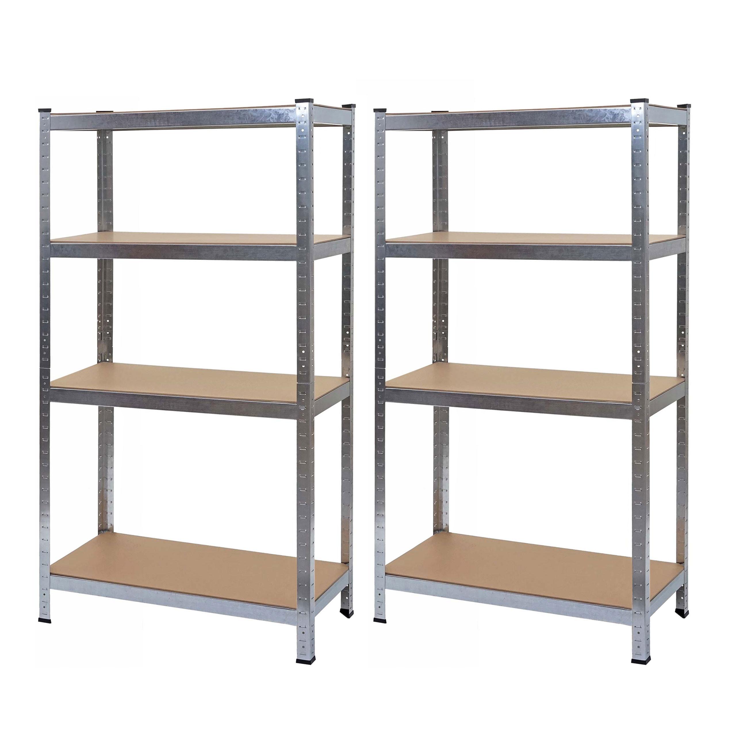 SCHWERLASTREGAL Silbergrau, Braun 2er-Set - Braun/Grau, Metall (80/160/40cm) - MCW