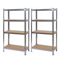 SCHWERLASTREGAL Silbergrau, Braun 2er-Set - Braun/Grau, Metall (80/160/40cm) - MCW