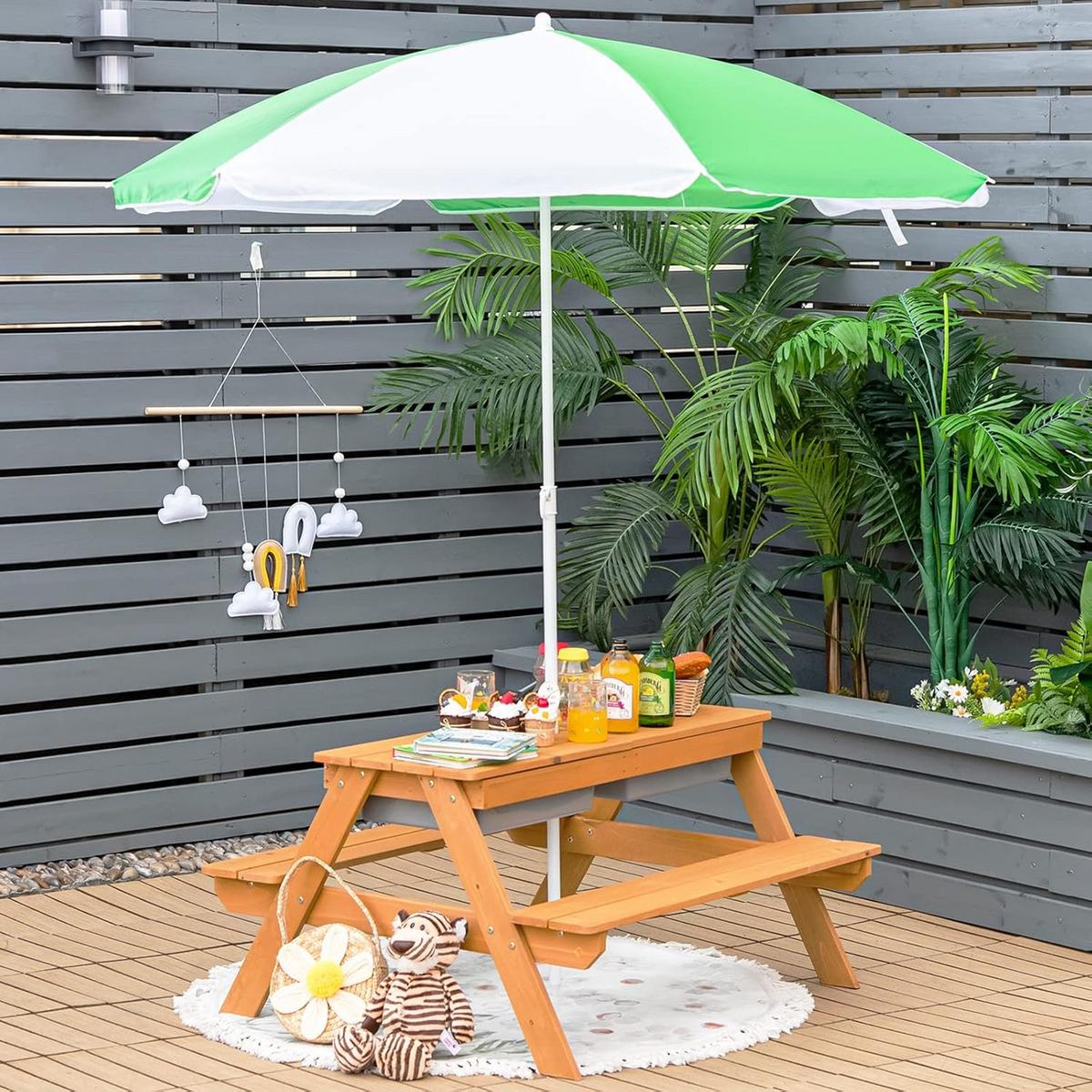 PICKNICKTISCH 50cm Weiß - Weiß, Holz - COSTWAY