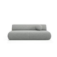 BETTSOFA DELTA Grau Geflochtener Stoff mit Schlaffunktion - Grau, Holz (214/74/100cm) - MASSENO