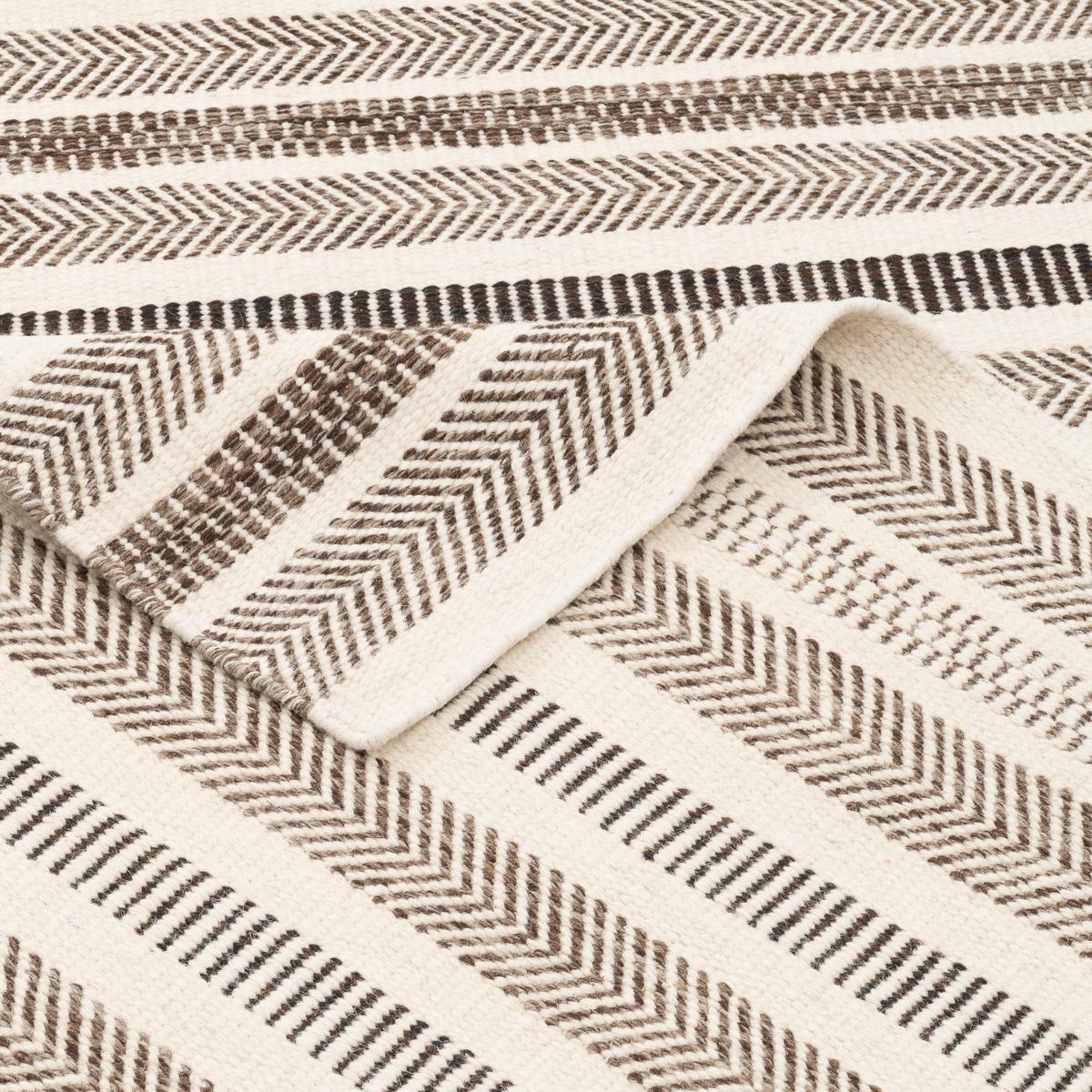 NATUR TEPPICH WOLLE RANA STREIFEN - Beige/Braun, Textil (120/180cm) - Pergamon