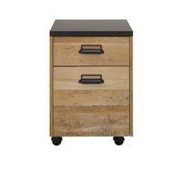 ROLLCONTAINER Used Wood, anthrazit, Schreibtisch Container 47 x 60 cm - Eichefarben/Anthrazit, Holzwerkstoff/Kunststoff (47/60/51cm) - Furn.Design