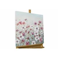 ACRYLBILD HANDGEMALT 60/60 cm - Blau/Pink, Holz/Textil (60/60cm) - KUNSTLOFT