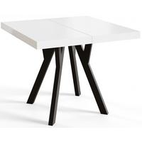 QUADRATISCHER Esstisch ausziehbar – Moderner Wohnzimmertisch und Küchentisch – Tisch mit Holzbeinen, Durchmesser 110 - 210 cm - Farbe Weiß - Schwarz/Weiß, Holzwerkstoff (110/110/77cm) - Alpi-Möbel