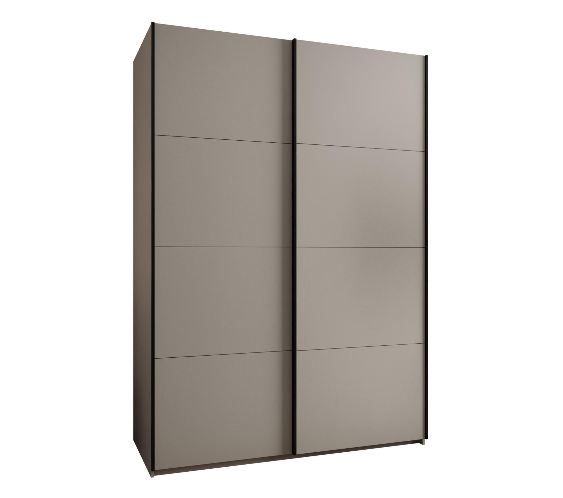 SCHWEBETÜRENSCHRANK 245,5/180/64 2-türig - Kaschmir/Schwarz, Holz/Metall (180/245/64cm) - Abiks Möbel