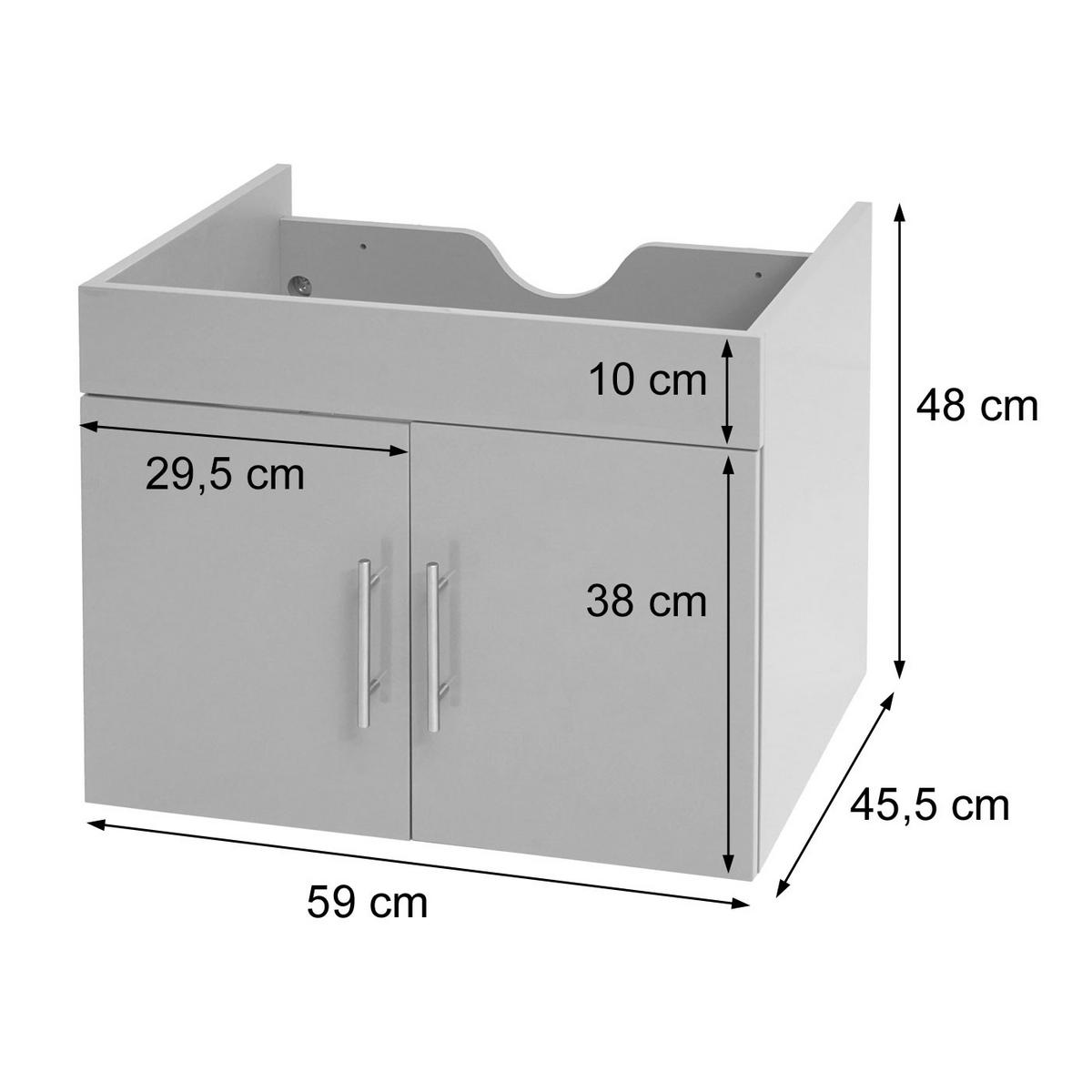 WASCHBECKENUNTERSCHRANK Schwarz - Schwarz, Holzwerkstoff (59/48/46cm) - MCW