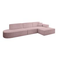 ECKSOFA Ottomane Rechts IREA-L2-v4 - 327x165x77 cm Rosa - Rosa, Holzwerkstoff/Textil (327/165cm) - ALTDECOR