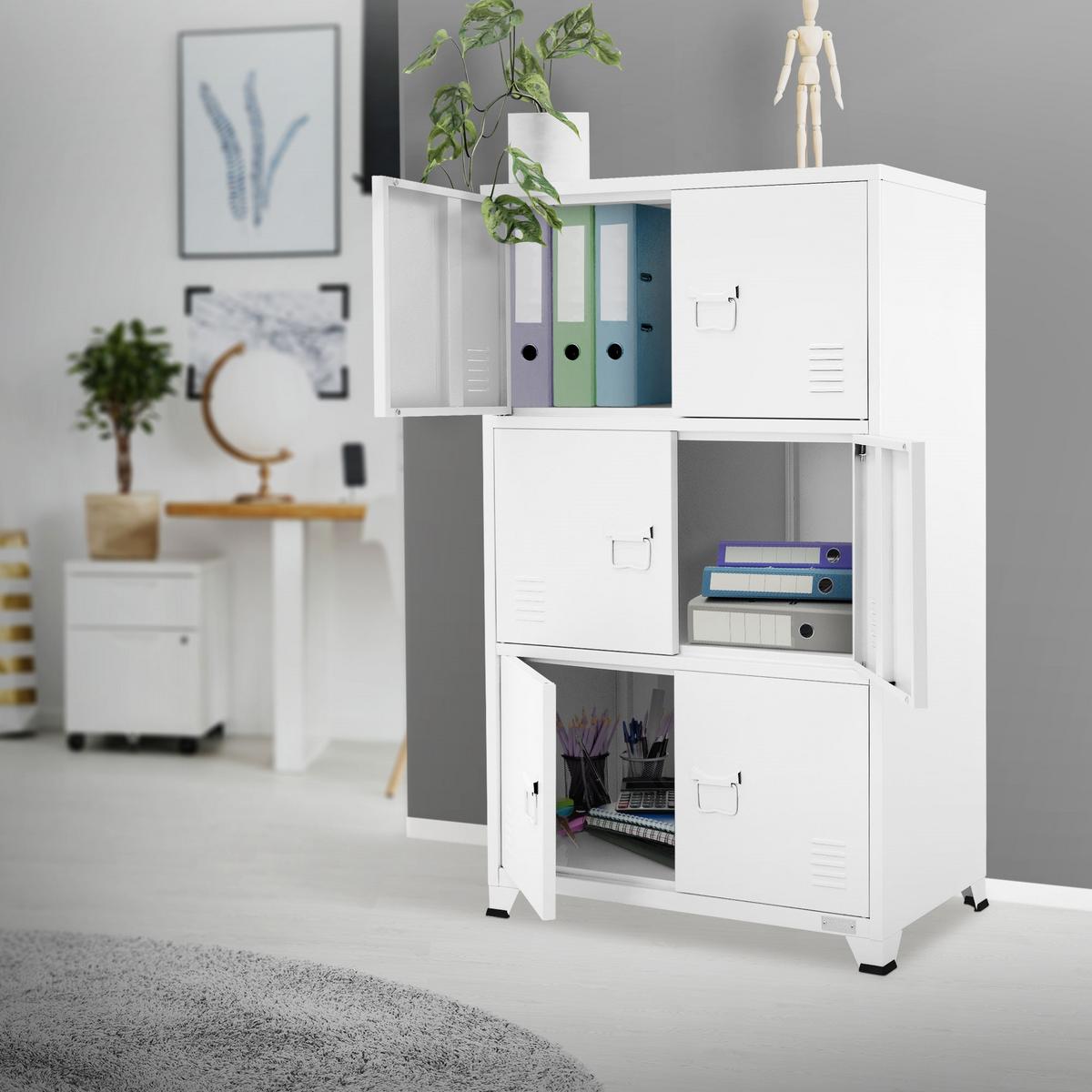AKTENSCHRANK 75x40x120 cm Weiß aus Stahl - Weiß, Metall (40/120/75cm) - ML-DESIGN