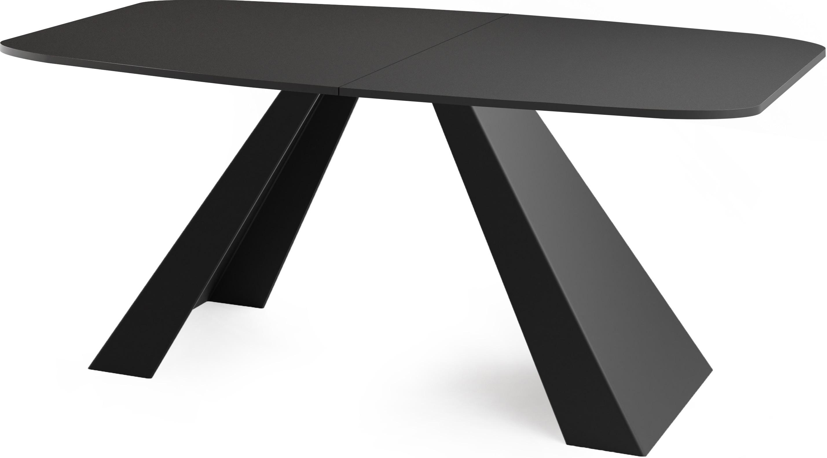 ESSTISCH Monte rechteckig ausziehbar, Schwarz 160-200/80/76 cm - Schwarz, Holzwerkstoff/Metall (80/198/76cm) - WFL GROUP