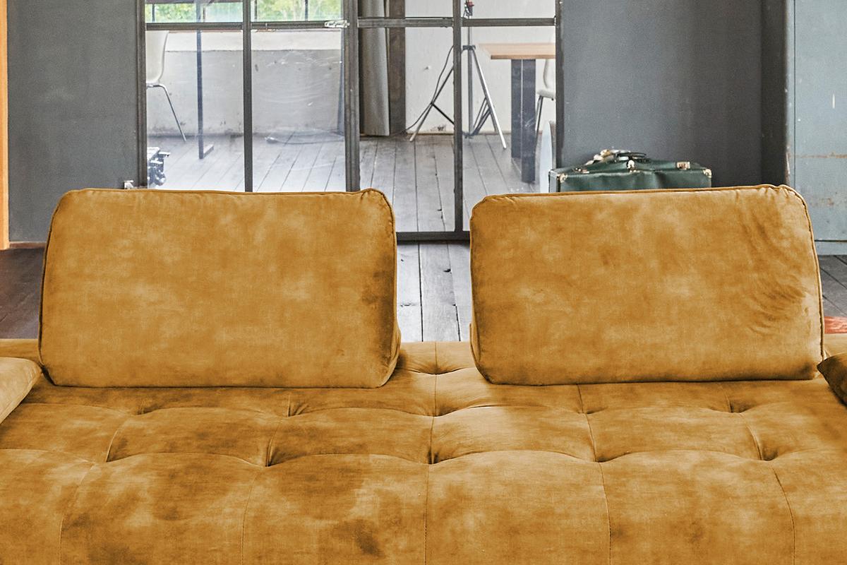 SOFA WIOLO Braun Velvet - Silberfarben/Braun, Textil/Metall (240/80/110cm) - KAWOLA