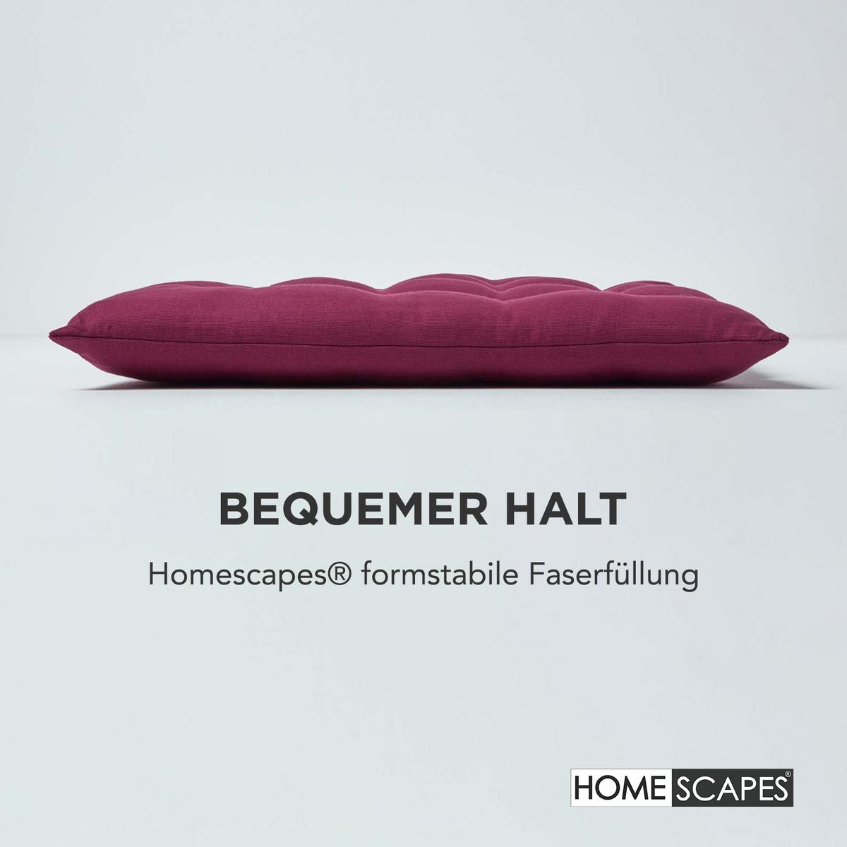 STUHLKISSEN 4er-Set weinrot 40/40/6,5 cm - Weinrot, Textil (40/40/6.5cm) - Homescapes