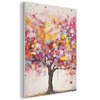 AKUSTIKBILD Aquarell - Baum - Kunst - Abstrakt Kunstdruck Schlafzimmer 50x70 cm - Multicolor, Kunststoff (50/70/0.9cm) - MuchoWow