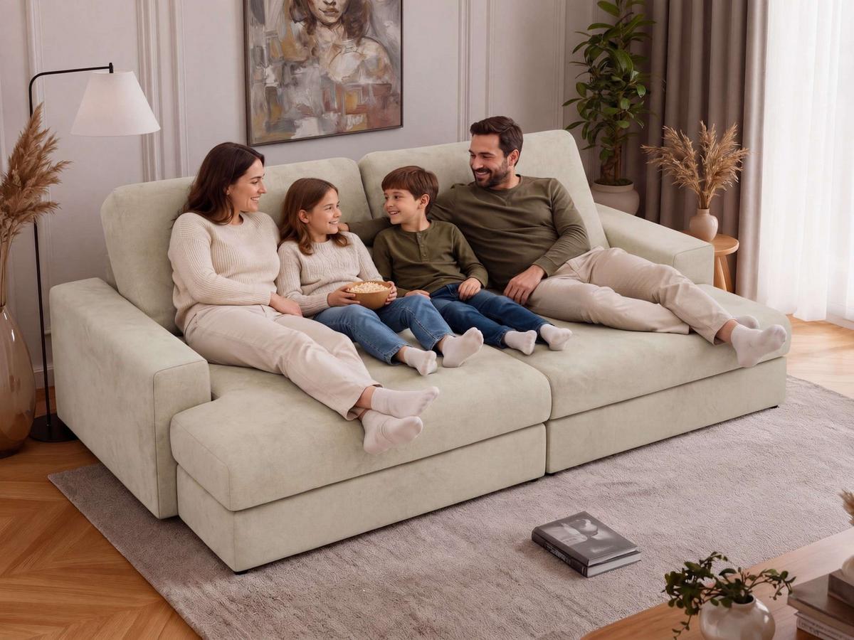 3-SITZER SOFA ANERO - Grau Cord - Schwarz/Grau, Kunststoff/Textil (292/107/163cm) - MKS
