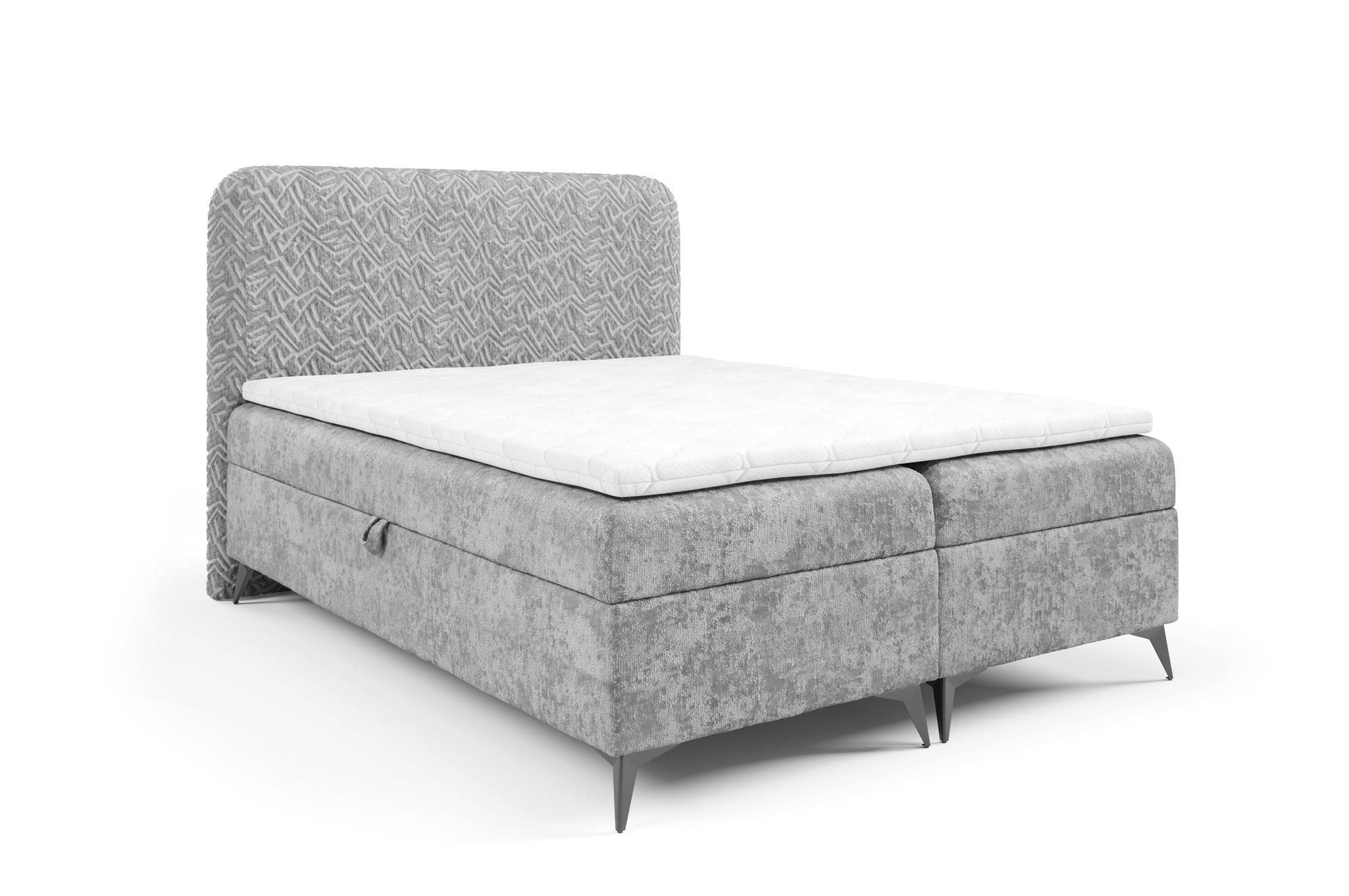 BOXBETT Triana Premium - Hellgrau, Holzwerkstoff/Textil (160/200cm) - Fun Möbel