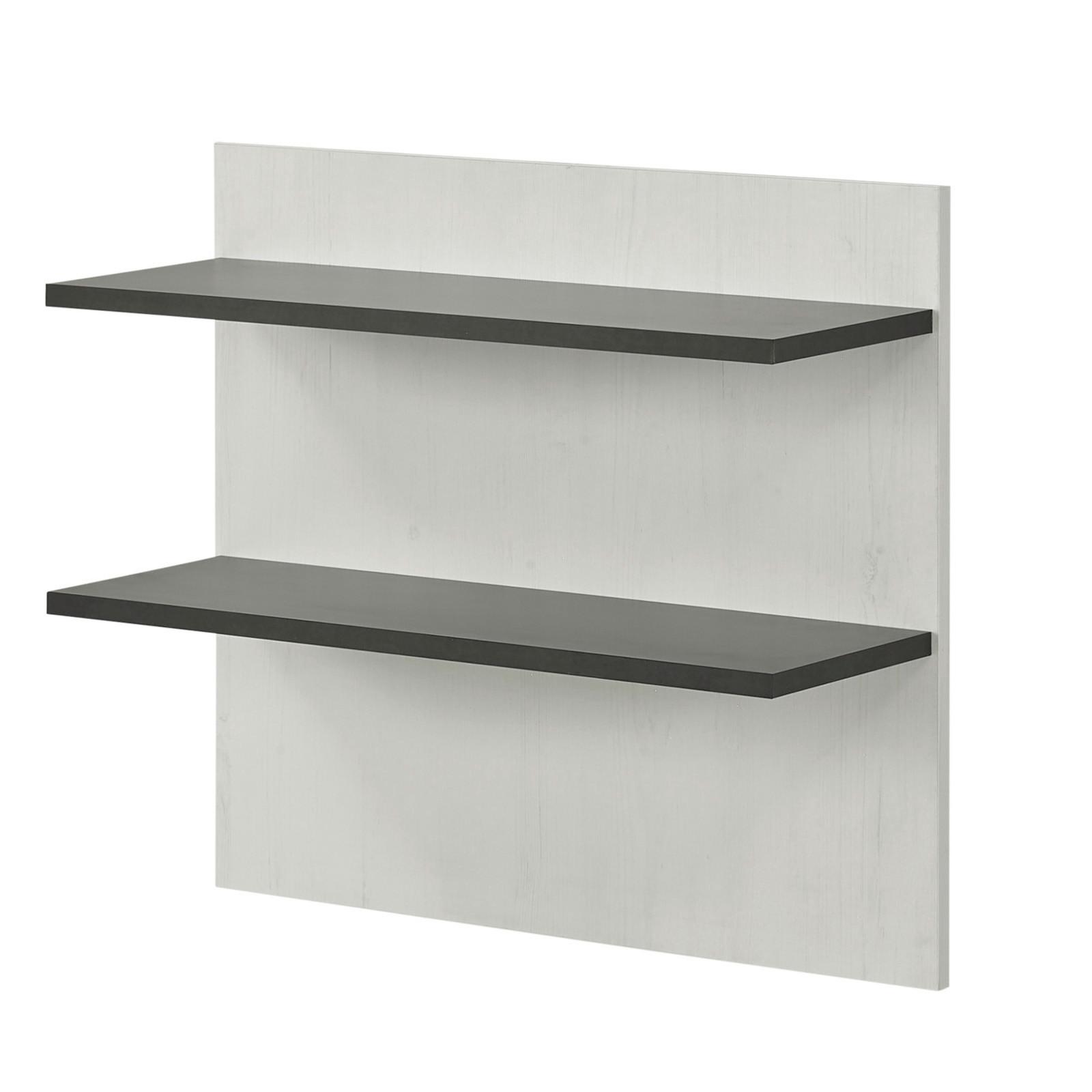 WANDPANEEL weiß Pinie, anthrazit Landhaus, Wandboard 60 x 54 cm - Anthrazit/Weiß, Holzwerkstoff (60/54/22cm) - Furn.Design