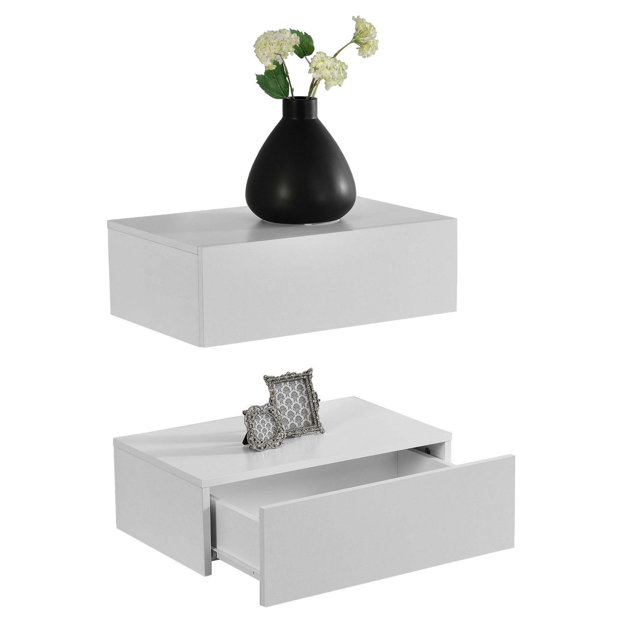 WANDREGAL-SET 2 TLG. Oslo - Weiß, Holzwerkstoff (46/15/30cm) - [en.casa]