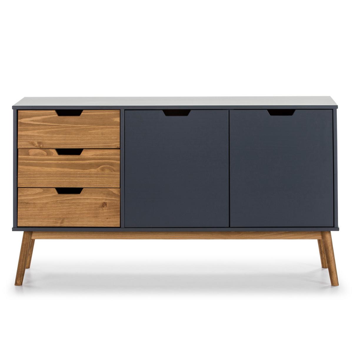 SIDEBOARD Java 3 Schubladen Grau - Anthrazit, Holz (140/80/40cm)