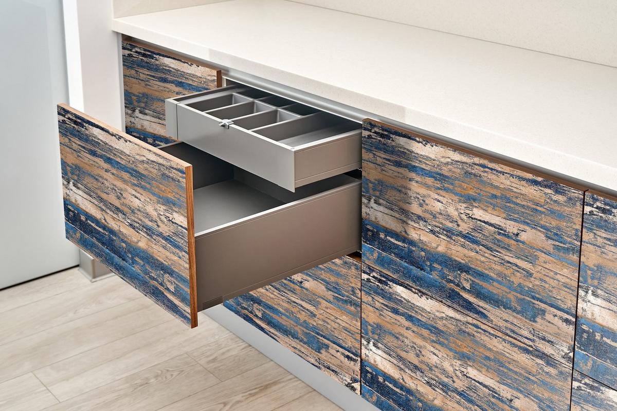 MÖBLAUFKLEBER 100x50 cm braun - Türkis/Braun, Kunststoff (50/0.1/100cm) - Wallfluent