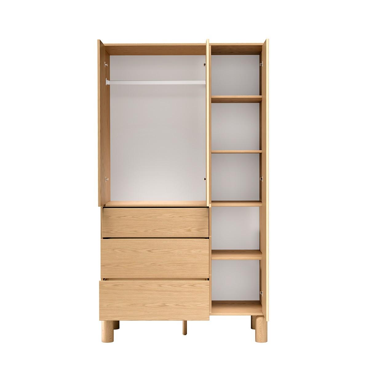 DREHTÜRENSCHRANK SABBIA 110/197/55cm 3-türig Eichefarben - Eichefarben, Holzwerkstoff (110/197/55cm) - MASSENO