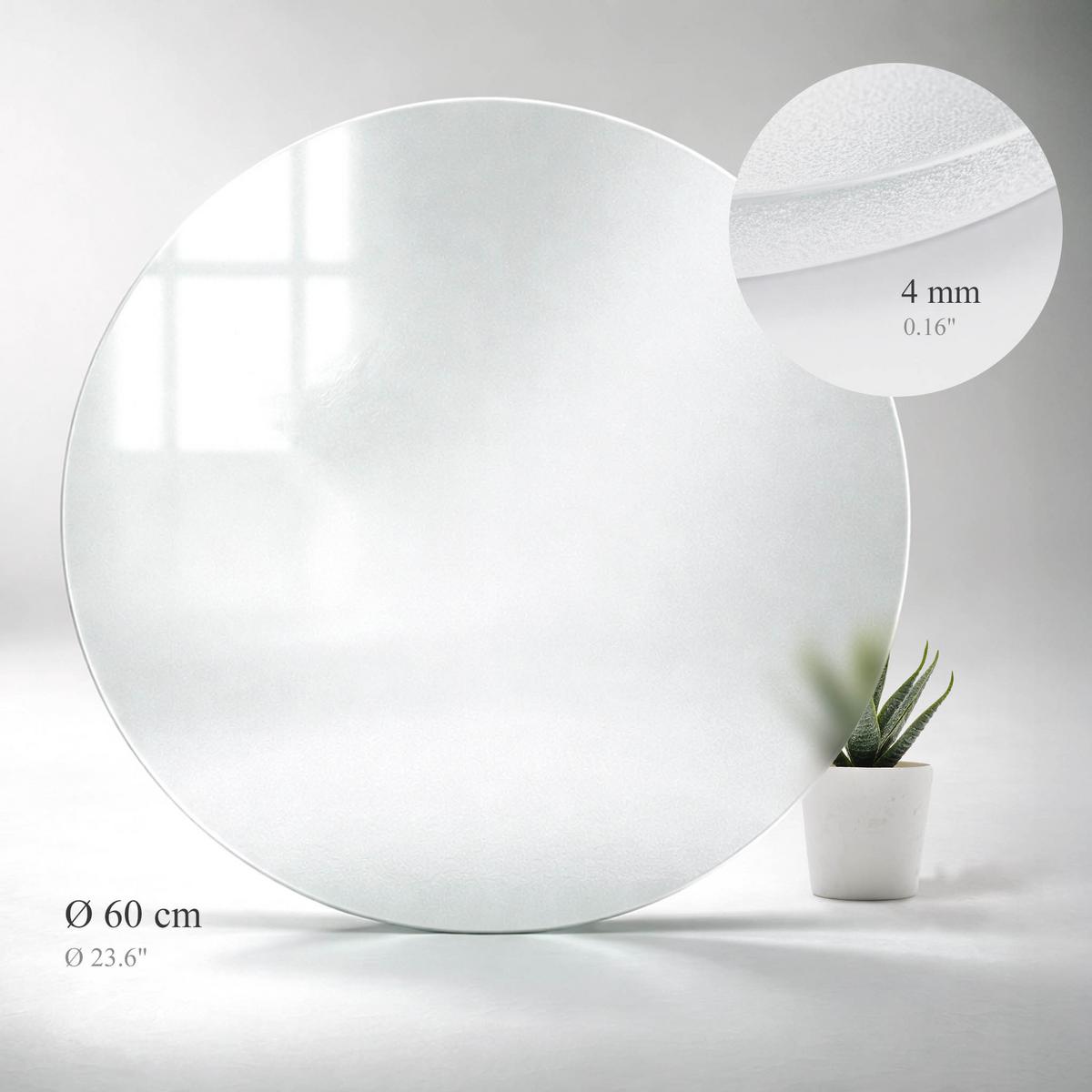 TISCHPLATTE Ø60 cm milchglas - Transparent, Glas (60/60/0.4cm) - TULUP