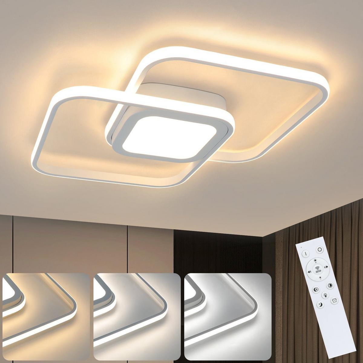 LED-DECKENLEUCHTE Carro 39/39/5 cm - Weiß, Metall (39/39/5cm) - Nettlife