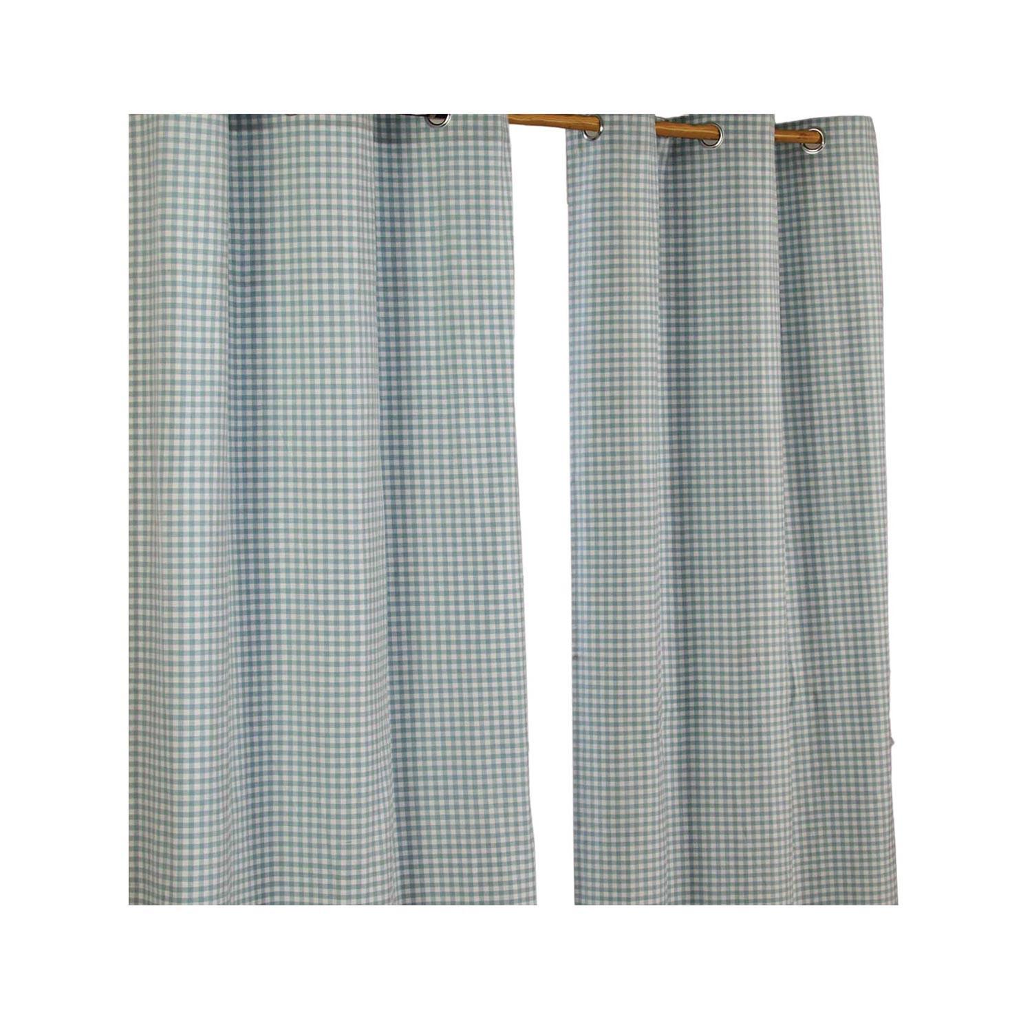ÖSENVORHANG Vichy-Karo blickdicht 2er-Set, 137/182 cm - Blaugrau, Textil (137/182cm) - Homescapes