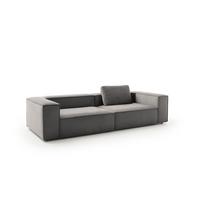 SOFA CARMO Anthrazit Cord - Anthrazit/Schwarz, Kunststoff/Textil (306/68/118cm) - KAWOLA