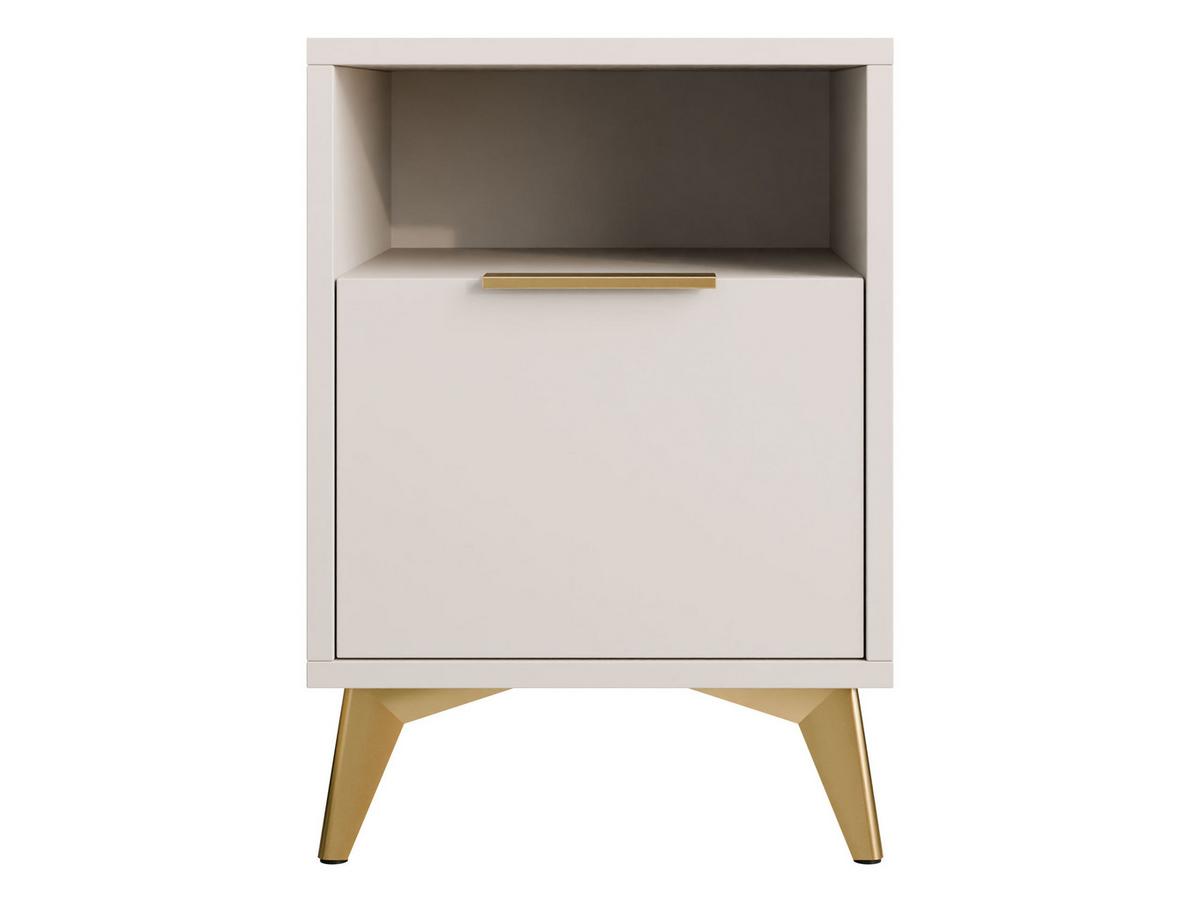 NACHTTISCH Xylix 1SZ - Beige/Goldfarben, Holzwerkstoff/Metall (44/60/40cm) - MIRJAN24