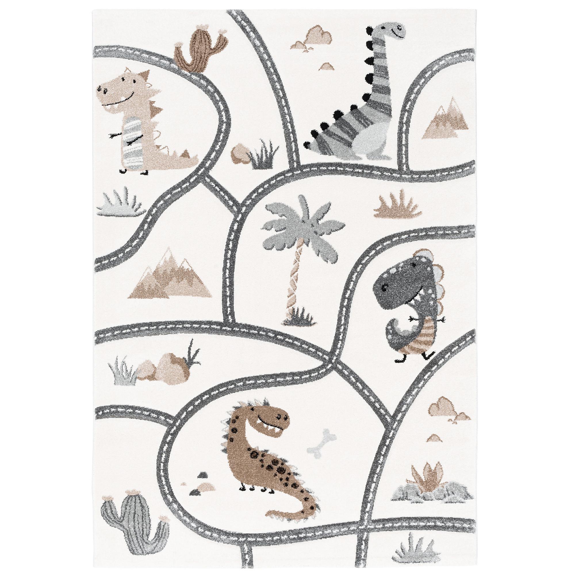 KINDER TEPPICH MAUI KIDS DINO STRASSENTEPPICH - Beige, Textil (140/200cm) - Pergamon