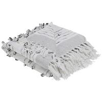 DECKE Hellgrau Yamalak 150/130 cm - Hellgrau, Textil (130/150cm) - Beliani