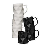 BECHER Tekia schwarz-weiß 400 ml 6er Set - Schwarz/Weiß, Keramik (0.4L) - Ritzenhoff Breker