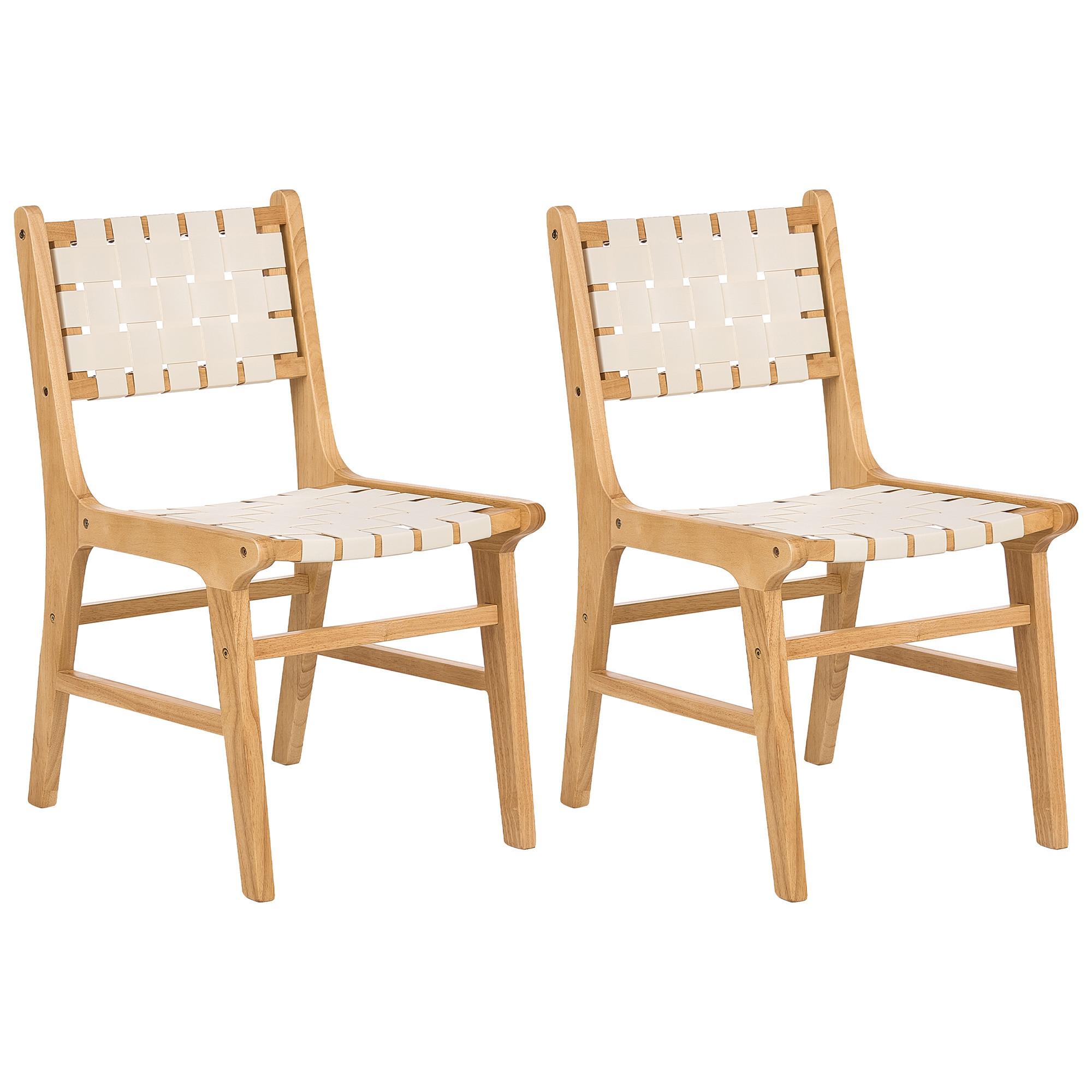 ESSZIMMERSTUHL 2er-Set Hellbeige Humble - Beige/Braun, Holz (46/84/56cm) - Beliani
