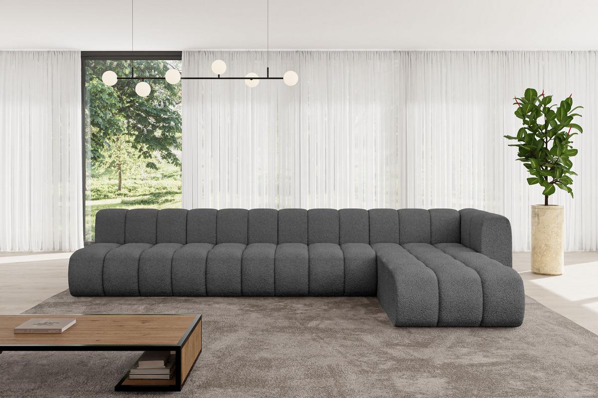 ECKSOFA modulares Sofa Darnel-L3 - 387x177x70 cm Grau - Grau, Holzwerkstoff/Textil (387/177cm) - ALTDECOR