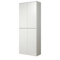 GARDEROBENSCHRANK weiß 74 x 191 cm, Schuhschrank 4-türig - Schwarz/Weiß, Holzwerkstoff/Kunststoff (74/191/34cm) - Top.Furn