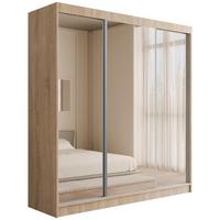KLEIDERSCHRANK mit Spiegel V2-URBANO 215x200 cm Sonoma - Sonoma Eiche, Holzwerkstoff (200/215/61cm) - ALTDECOR