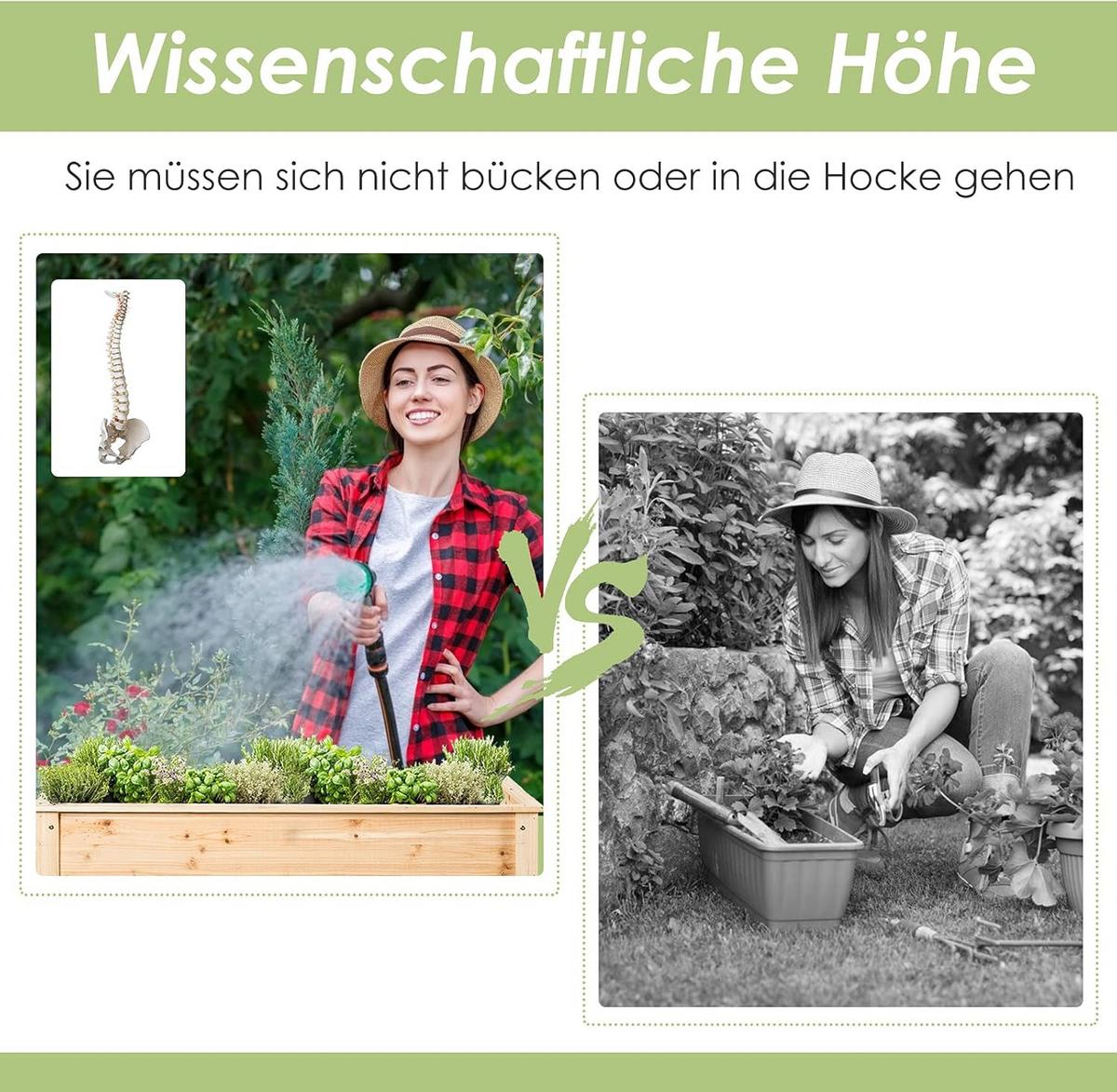 HOCHBEET Pflanzkübel Pflanzkasten Holz - Apfelbaumfarben, Holz (92/81/41cm) - COSTWAY