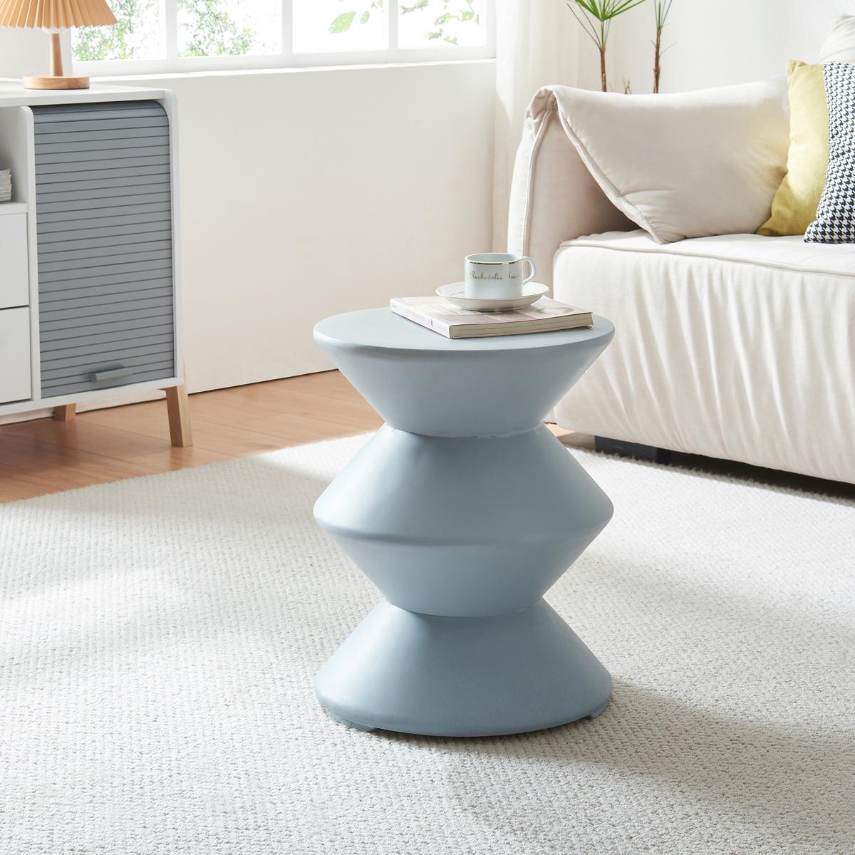 BEISTELLTISCH Kyppeslo - Hellblau, Stein (36.5/36.5/47cm) - [en.casa]