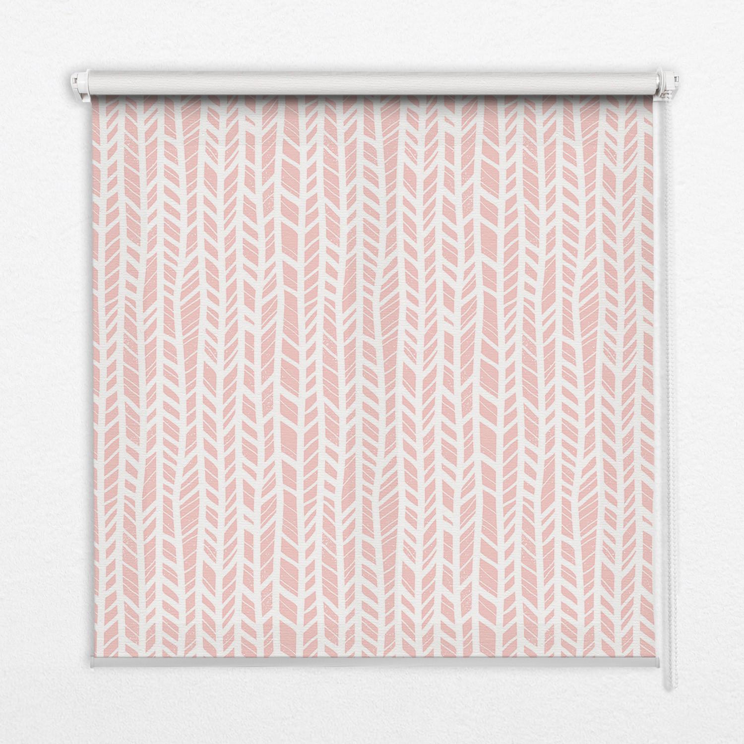 INNENROLLO - Fensterrollo - Rollo - 100x100 cm - Fischgrätmuster - Pink, Kunststoff (100/100/0.5cm) - TULUP