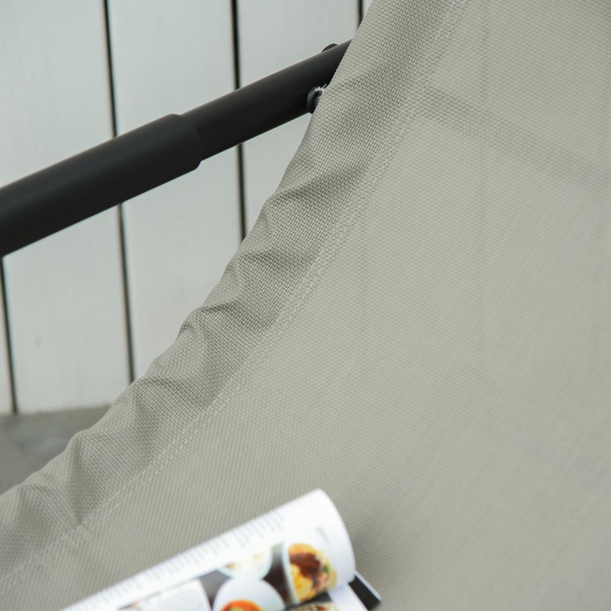 SCHAUKELSTUHL, Metall, Mesh, Schwarz+Hellgrau, 150 x 62 x 88 cm - Schwarz, Metall (62/88/150cm) - Outsunny