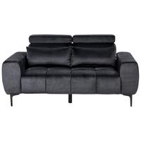 2-SITZER-SOFA Samtstoff schwarz Vegamo - Schwarz, Textil (176/97/110cm) - Beliani