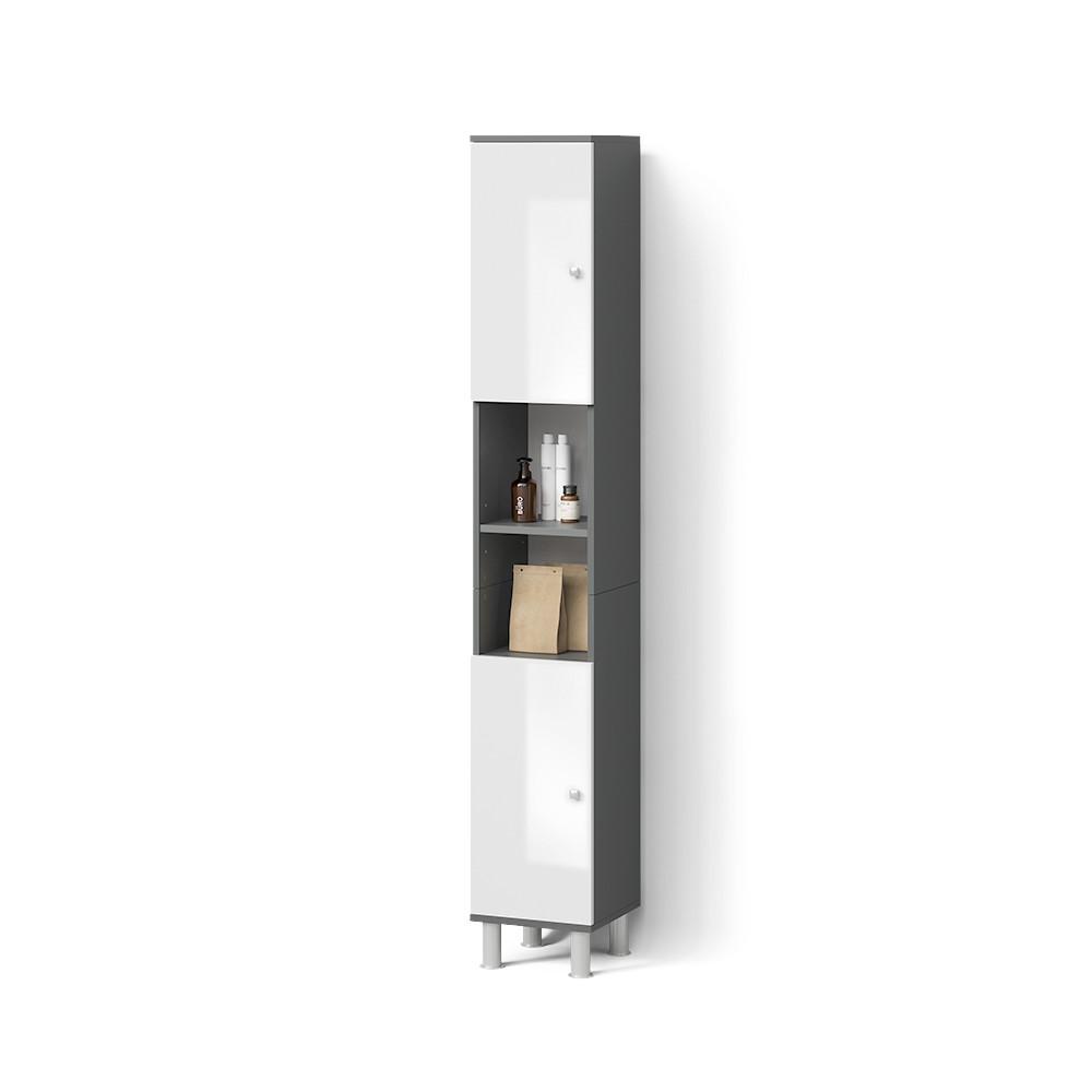 BADSCHRANK Fucino Anthrazit 30 x 190 cm - Anthrazit, Holzwerkstoff (30/190/30cm) - Livinity®