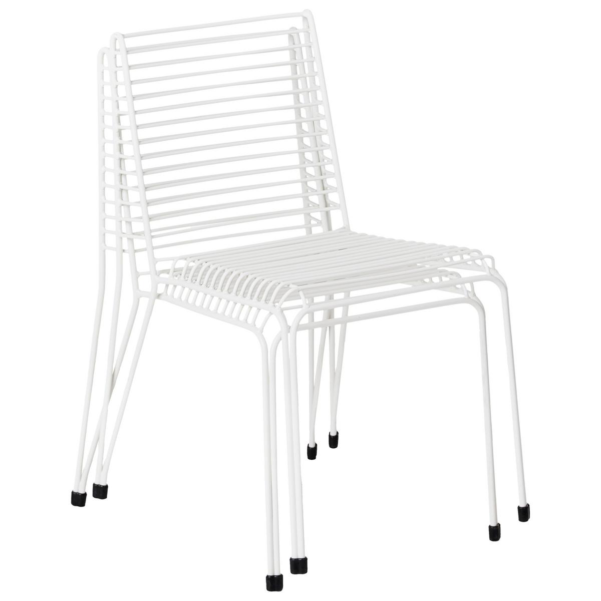 GARTENSTUHL 2er-Set Metall Weiß Chieve - Weiß, Metall (49/80/57cm) - Beliani