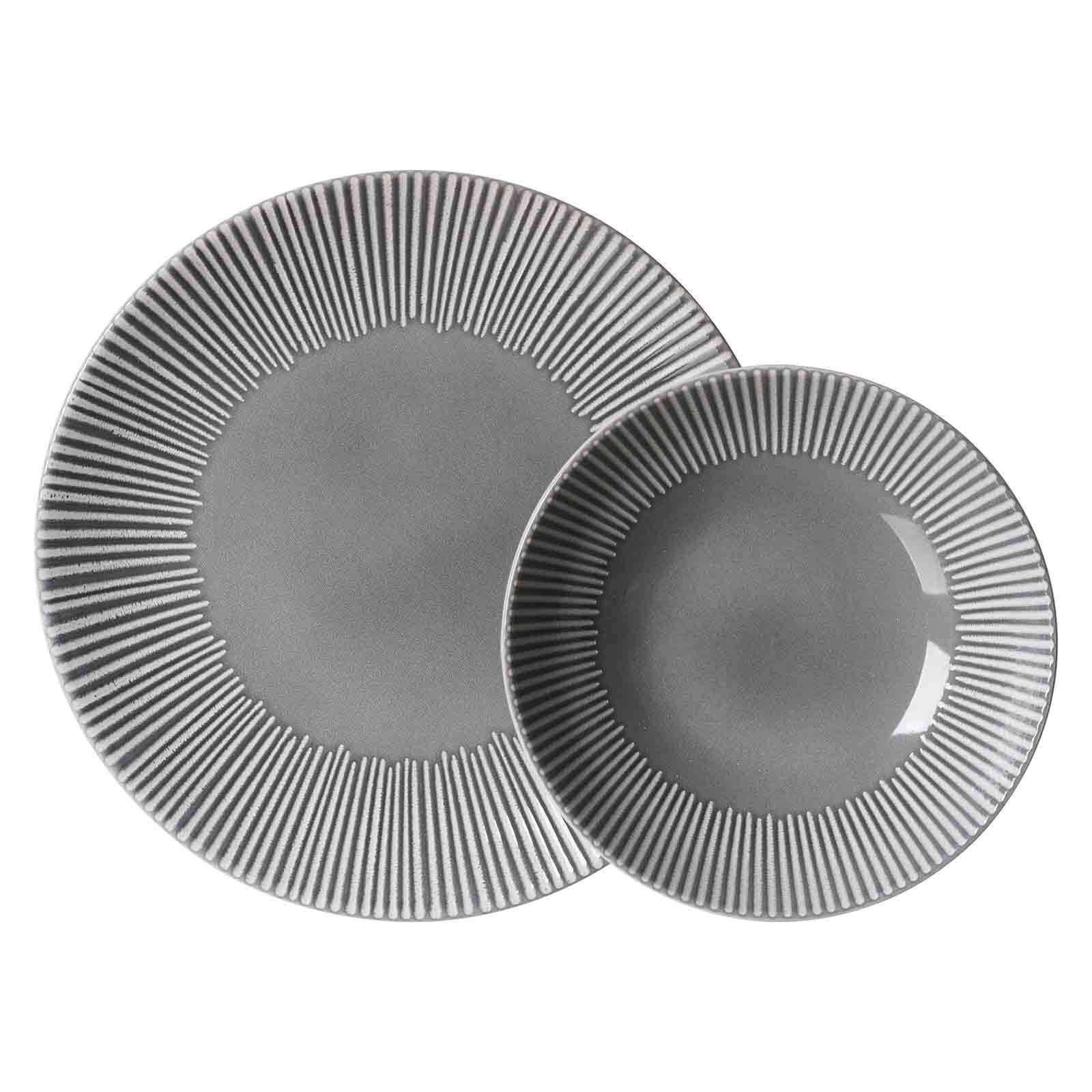 TAFELSERVICE Banda Grau 12-tlg. - Grau, Keramik (2/2/2cm) - Ritzenhoff Breker