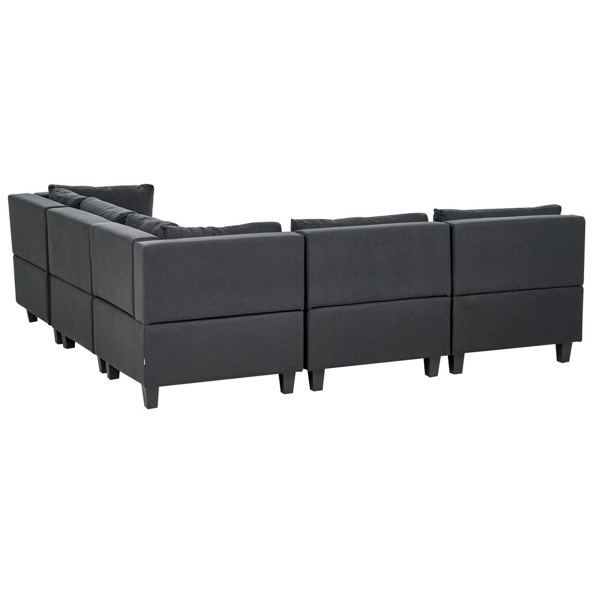 ECKFSOFA Modul 5-Sitzer linksseitig Schwarz Stoff Unstad - Schwarz, Textil (228/228cm) - Beliani