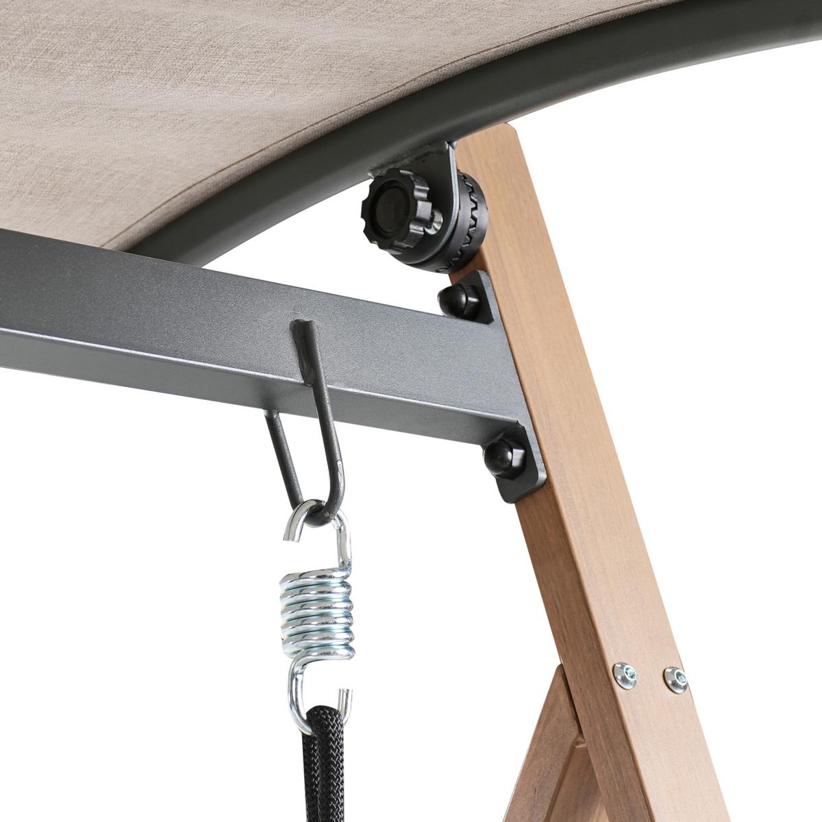 HOLLYWOODSCHAUKEL Metall Beige Bonagia - Dunkelgrau/Beige, Metall (194/172/136cm) - Beliani