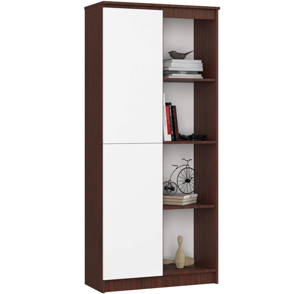 STANDREGAL Dunkelbraun, Weiß 180/80/35 - Dunkelbraun/Weiß, Holzwerkstoff (80/180/35cm) - RAUMHIRSCH FURNITURE