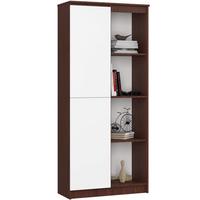 STANDREGAL Dunkelbraun, Weiß 180/80/35 - Dunkelbraun/Weiß, Holzwerkstoff (80/180/35cm) - RAUMHIRSCH FURNITURE