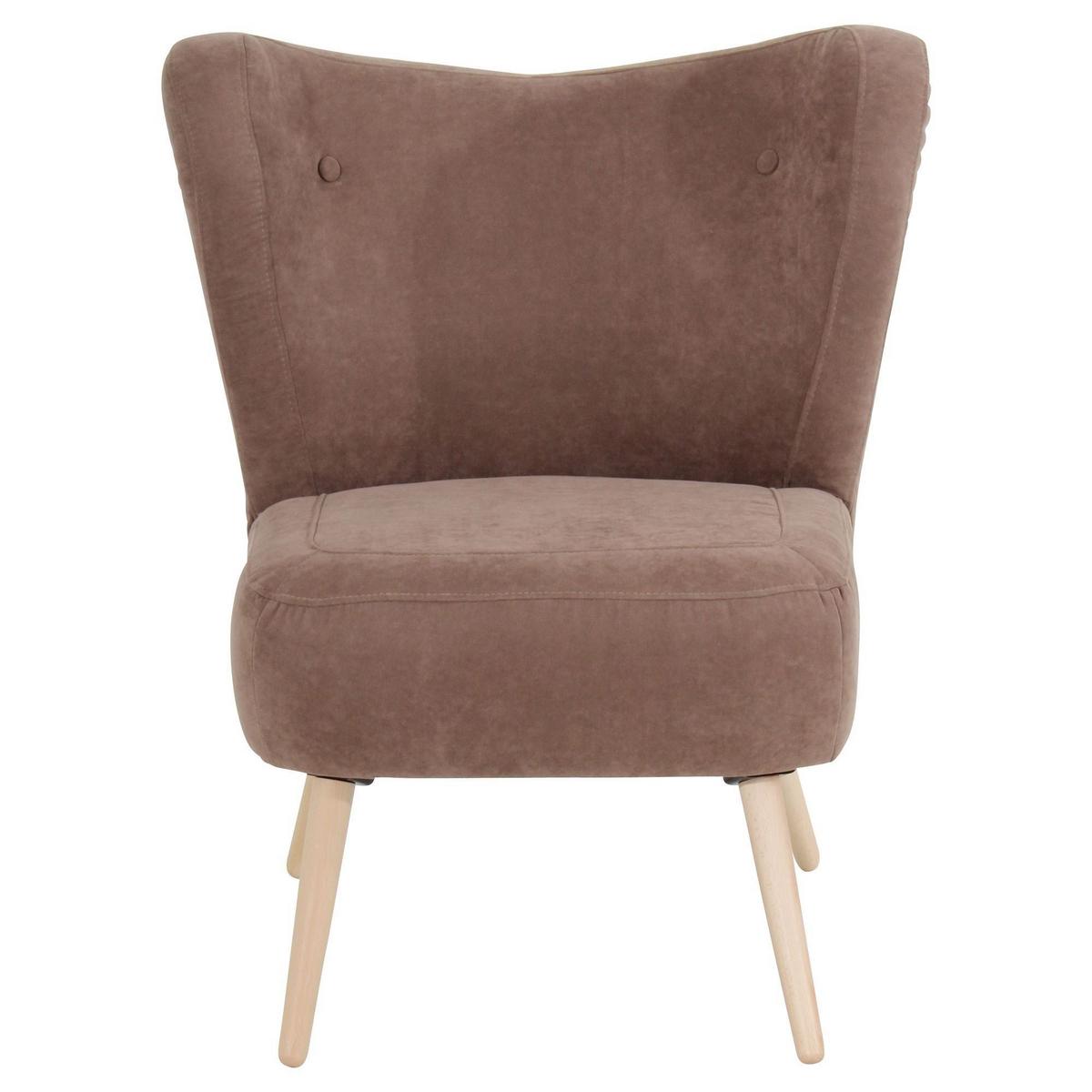 SESSEL Kathy Bezug Veloursstoff Buche natur / sahara - Beige, Kunststoff (70/86/69cm) - 58aufmkessel